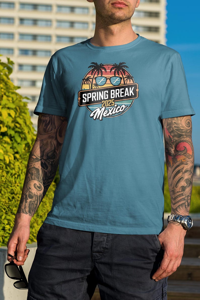 Spring Break 2025 Mexico PNG Retro Tropical Digital Download DIY Crafts