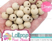 Wooden Beads Natural Wood Beads ECO Friendly Beech Wood Round Beads Wooden Balls DIY Crochet Beads Jewelry Making Nursing Necklace 12mm Bead