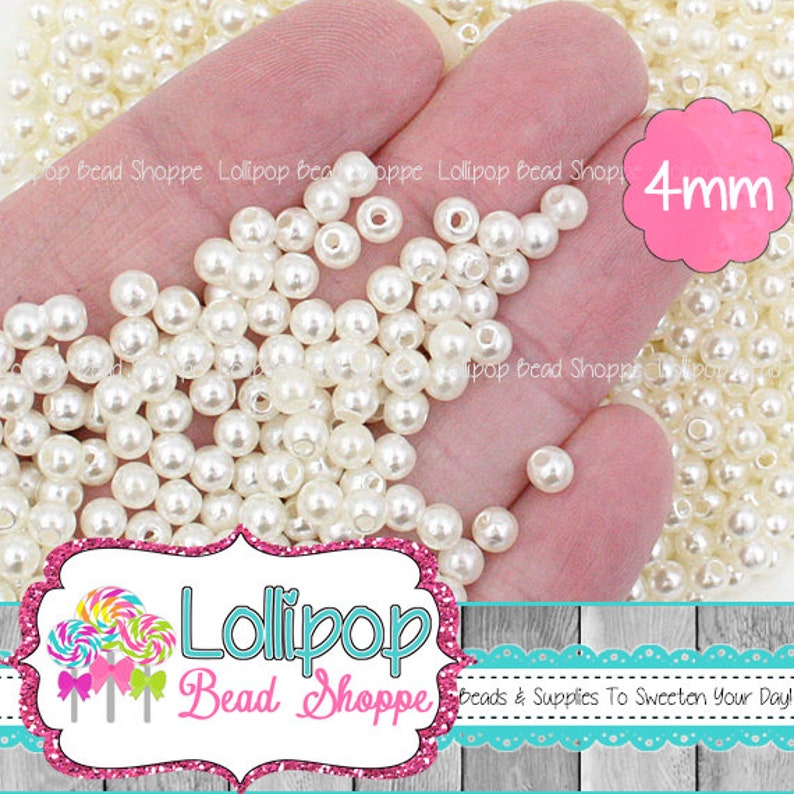 BUY ONE GET ONE FREE Jewellery Making 200 pieces 4mm Round Glass Pearl Beads