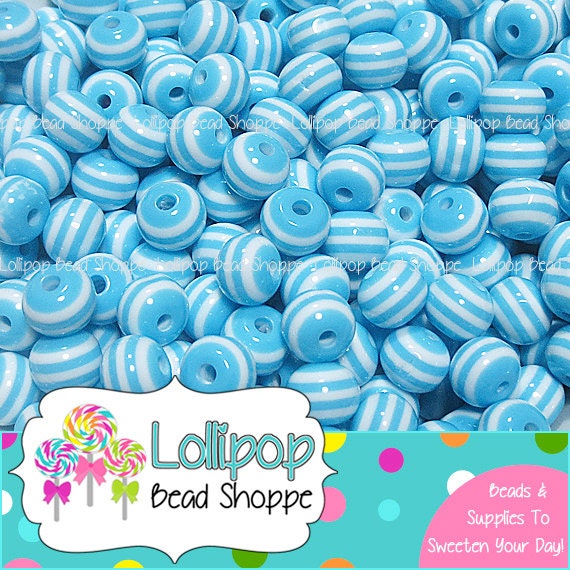 100pcs cube green and white striped resin beads 8mm by 1st class