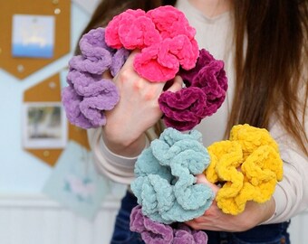 Crochet Large Ruffle Scrunchies // Choose Your Color