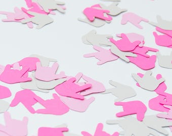 ILY Party Confetti 120 pc // 'Ombre Pink' // Hot Pink, Light Pink, and Off-White // 1" ILY (I Love You) Cardstock Confetti