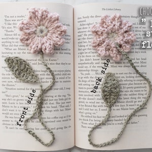 Crochet Flower Bookmarks // Choose Your Flower pink star flower