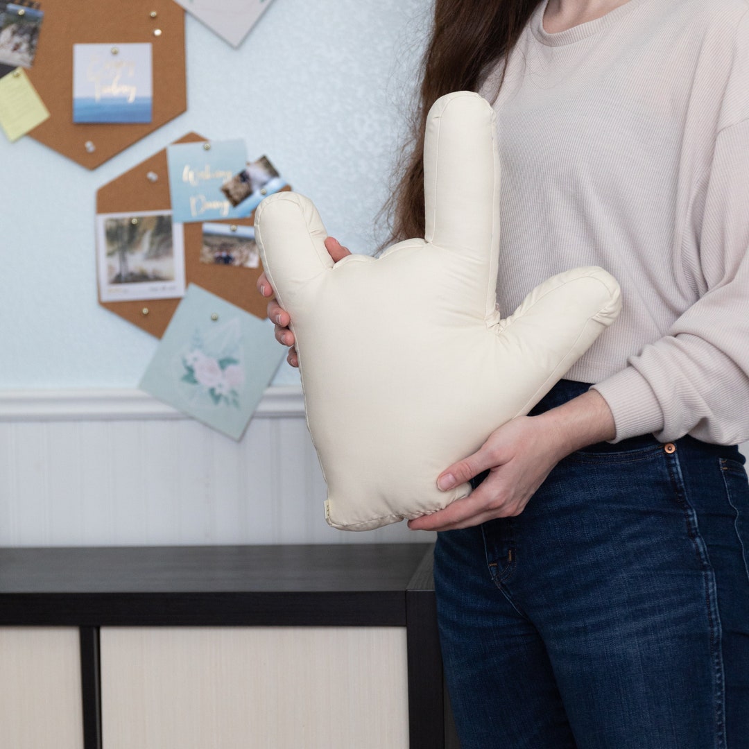 ASL ILY Pillow I Love You Hand Shape // Various Shades of Tan Pillows