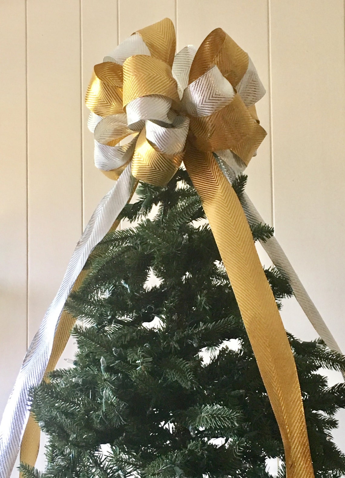 Metallic Tree Topper/ Metallic Luxe Tree Topper Bow/ Gold Bow/ - Etsy