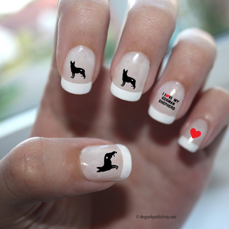 German Shepherd Love Nail Art german Shepherd Nail Art Etsy