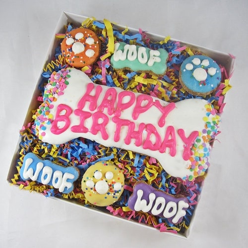 Happy Birthday Cookie Dog Bone Assortment Box Happy Barkday Etsy