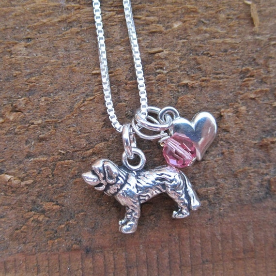 Saint Bernard Dog Pendant Necklace Silver ANIMAL RESCUE DONATION