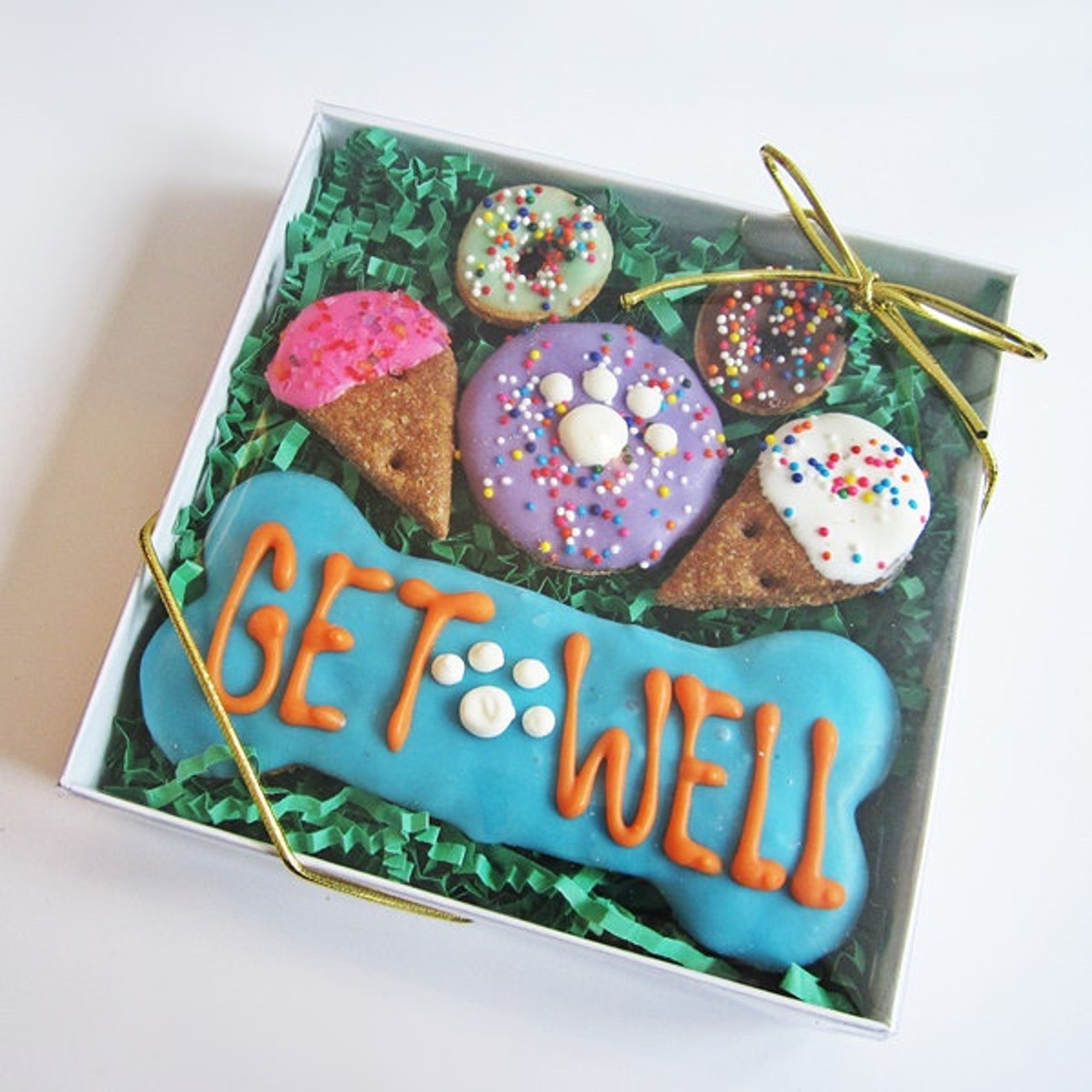 Get Well Dog Treat Gift Box Get Well Treats Get Well Soon Etsy