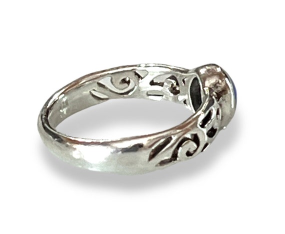 Sterling Silver 925 Opal Open Scroll Design Ring … - image 4
