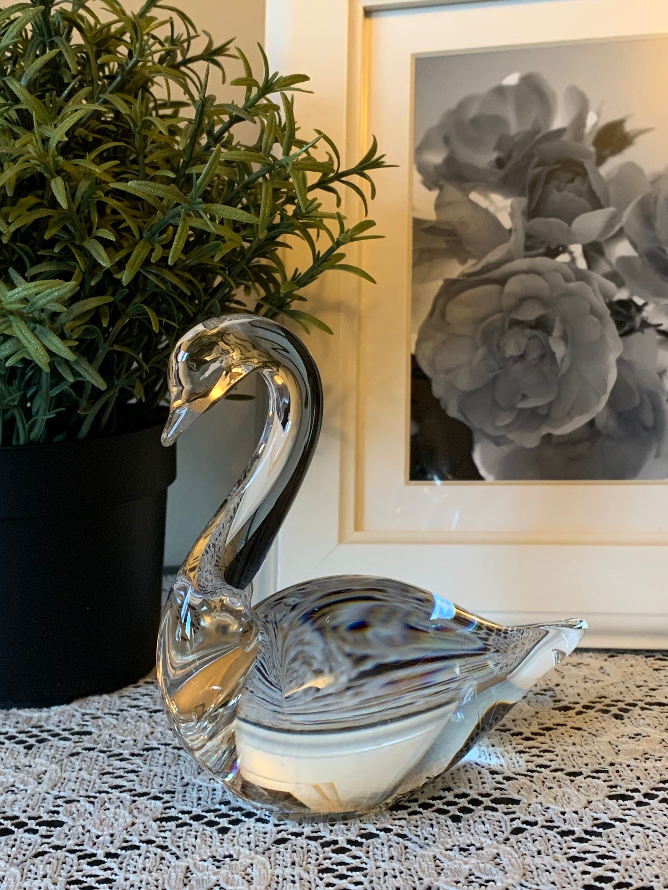MaRcolinマルコリンART CRYSTAL 鳥　ハンドメイドスウェーデン Marcolin Art Crystal マルコリン・アート・クリスタル 煙の羽の