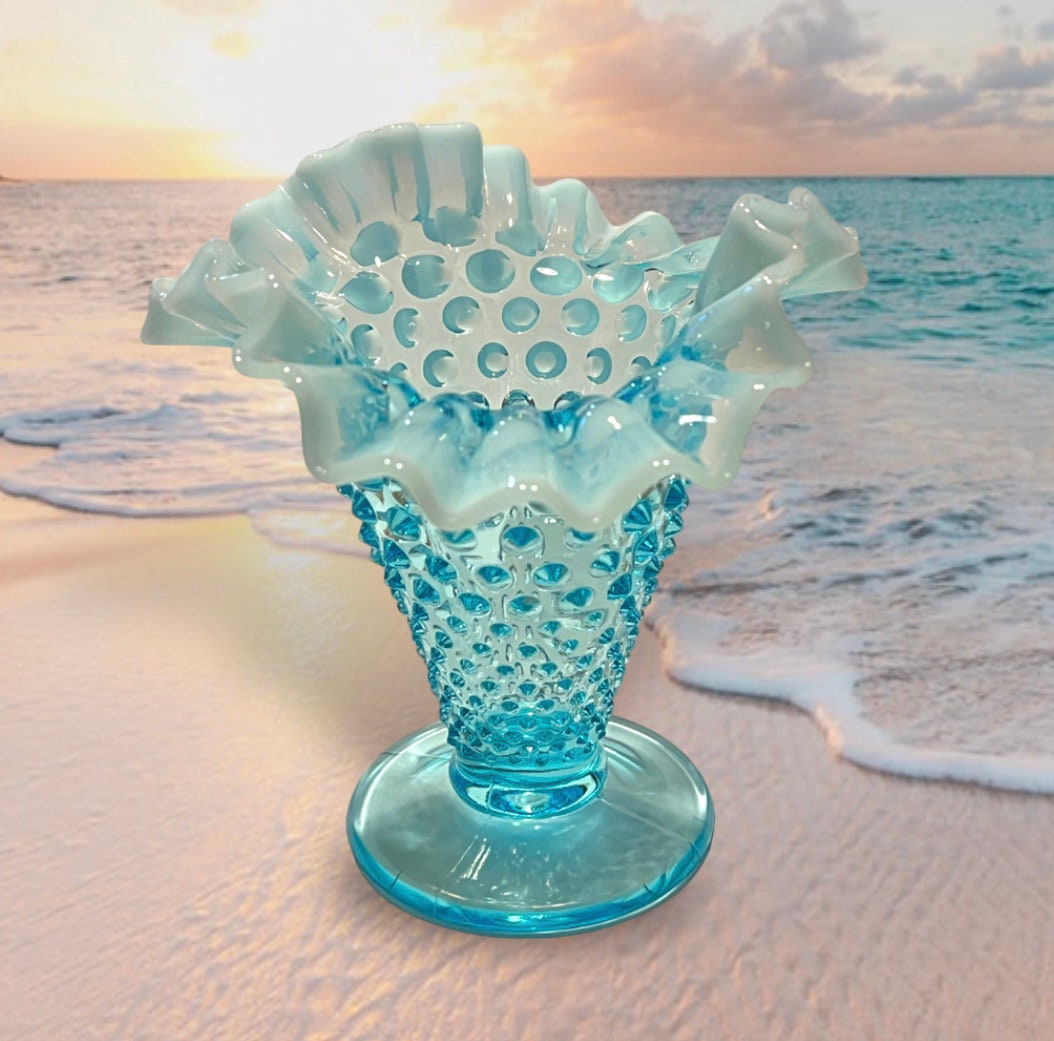 Fenton Light Blue Vase - Etsy