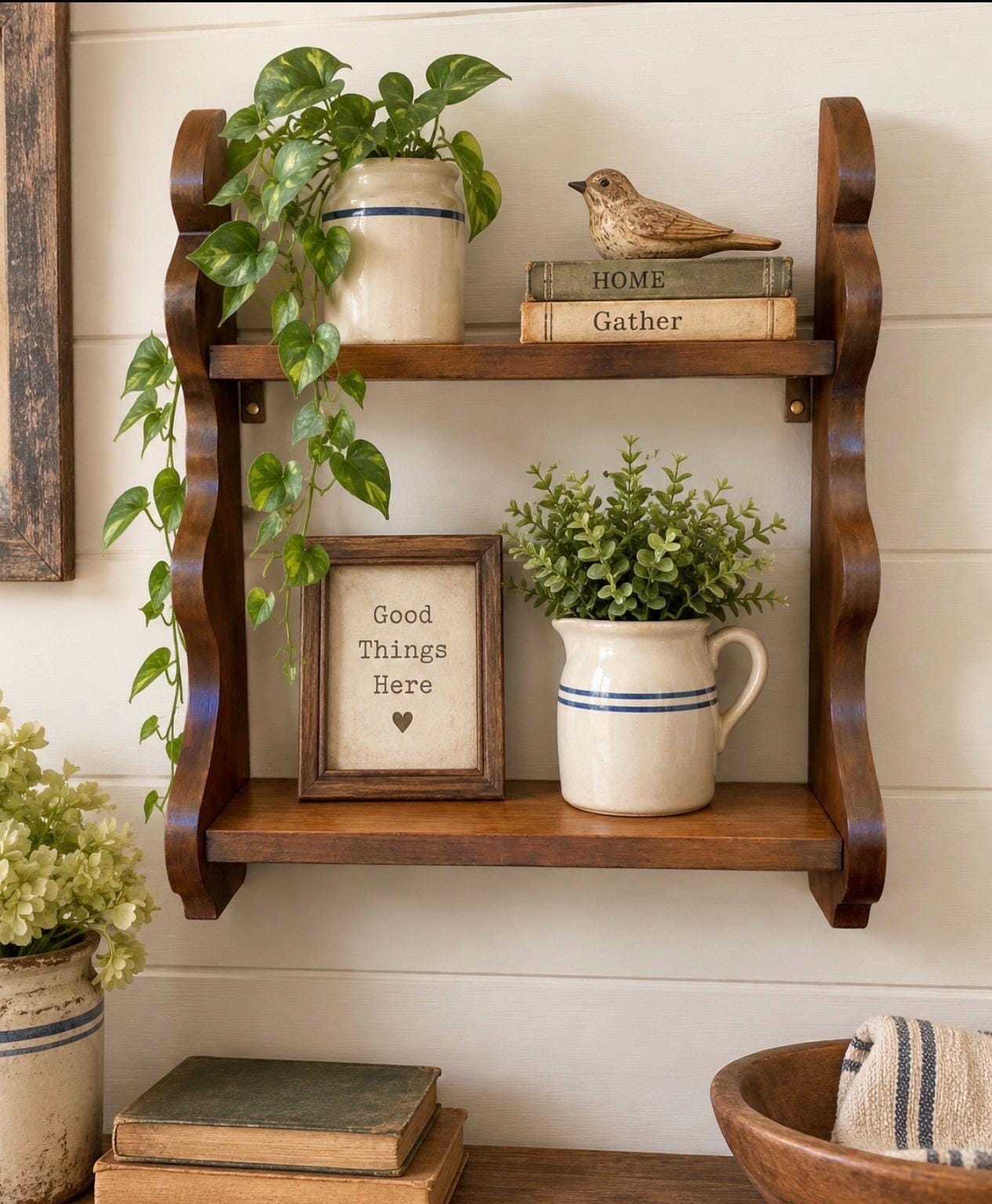 Vintage 2 Tier Wall Shelf - Etsy