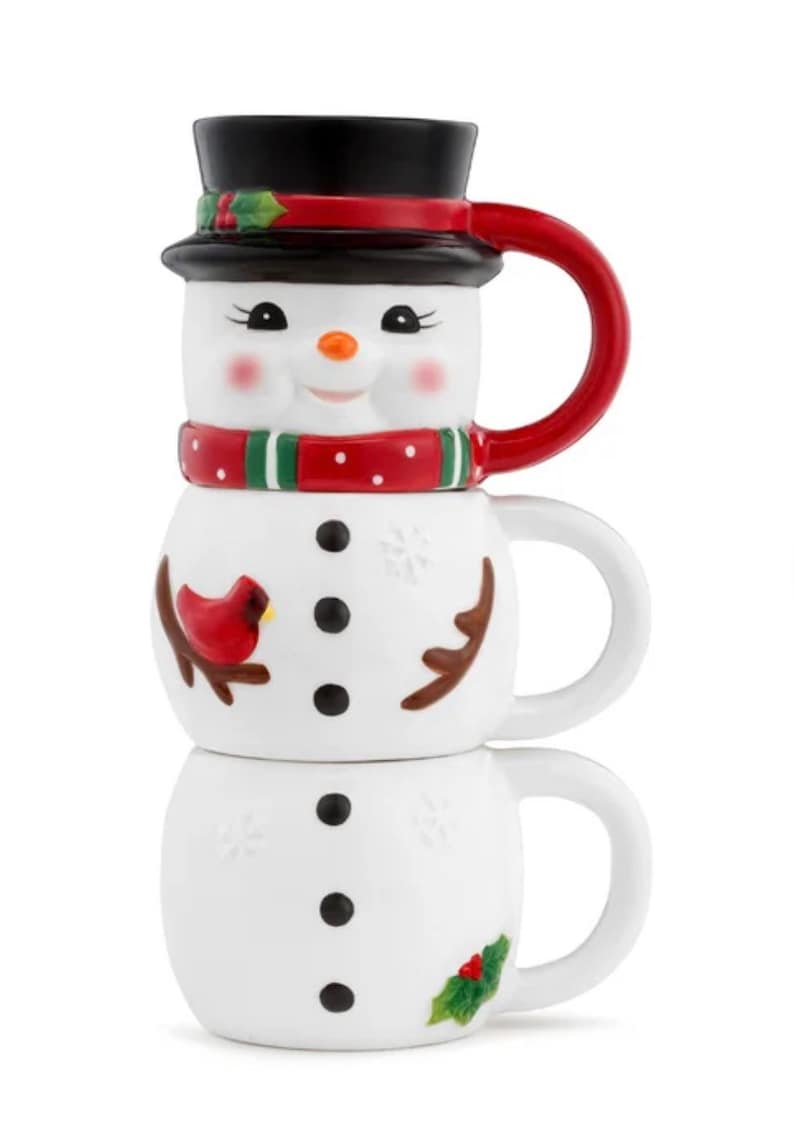 Mr. Christmas Stacking Snowman Mugs - Thumbnail 3