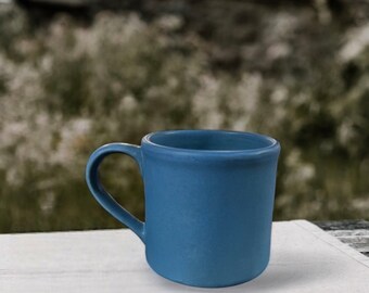 Bennington Potters Handmade Elements Blue American Classic Coffee Mug / Bennington Potters VT Pottery Coffee Cup / Blue Pottery Coffee Cup