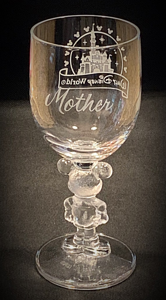 Personalized Disney Wine Glass - Funny, Unique Disney Gifts for Women,  adults, Her, Mom, Wife - Engraved Goblet with Stem for Birthday Anniversary