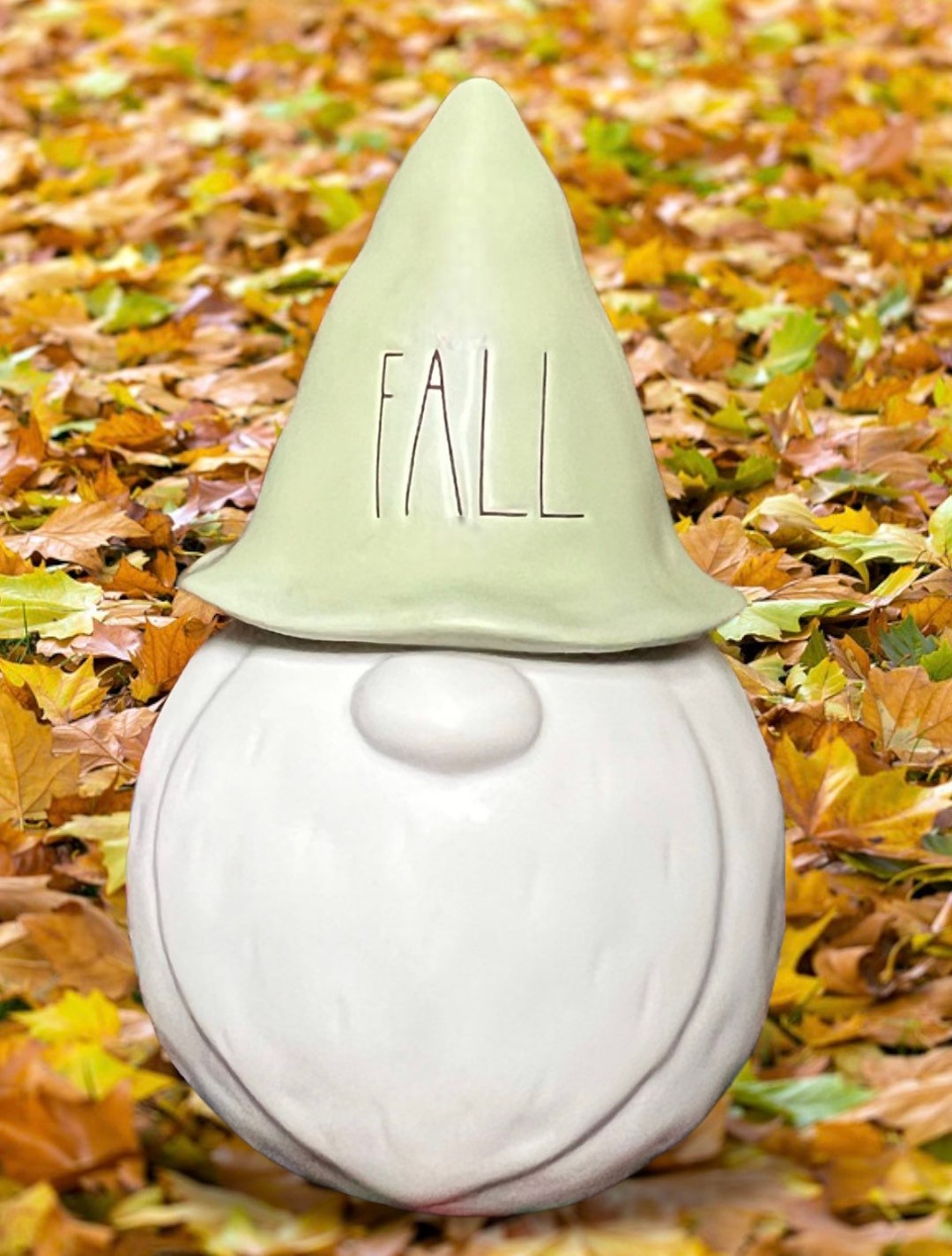 Rae Dunn Green and White Ceramic FALL Gnome Large Figure / Rae Dunn by ...