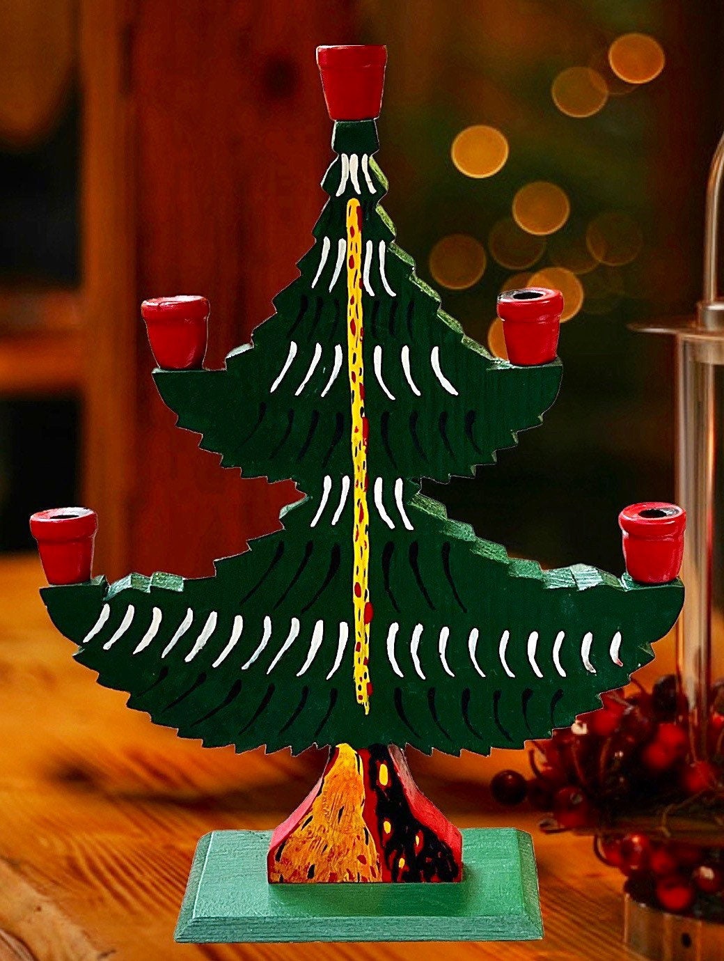 Christmas tree candle deals holder