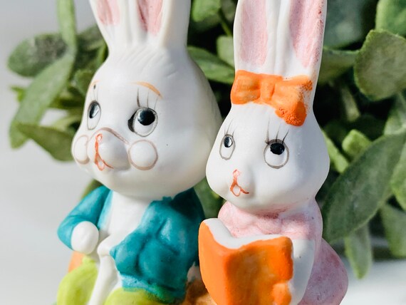 Ceramic Lego Sitting Rabbits Figurine Lego Bunnies Figurine Bunny Decor Easter Bunny Figurine Ceramic Bunnies on Log Figurine Etsy UK