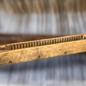 Vintage 21&quot; Weaving Wood Boat Shuttle / Wooden Flying Shuttle Bobbin / Wood Loom Shuttle / Wooden Textile Boat Shuttle