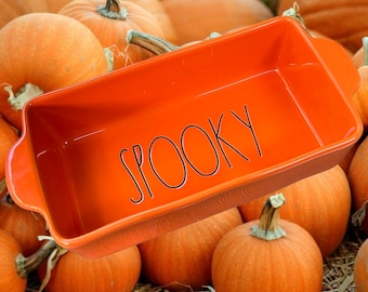 Rae Dunn Halloween Spooky Orange Loaf Pan / Rae Dunn By Magenta Halloween Baking Dish / Rae Dunn 2022 Halloween Loaf Baker