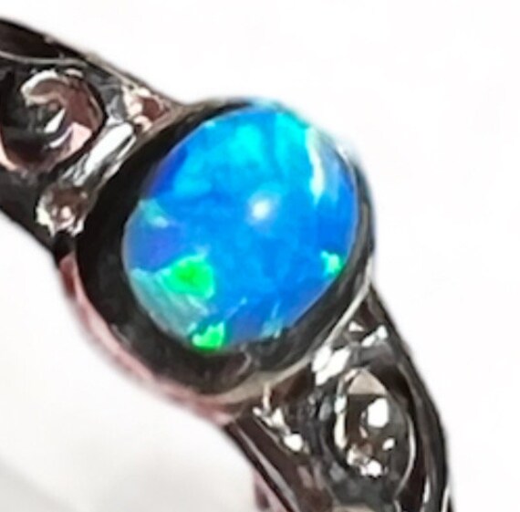 Sterling Silver 925 Opal Open Scroll Design Ring … - image 5
