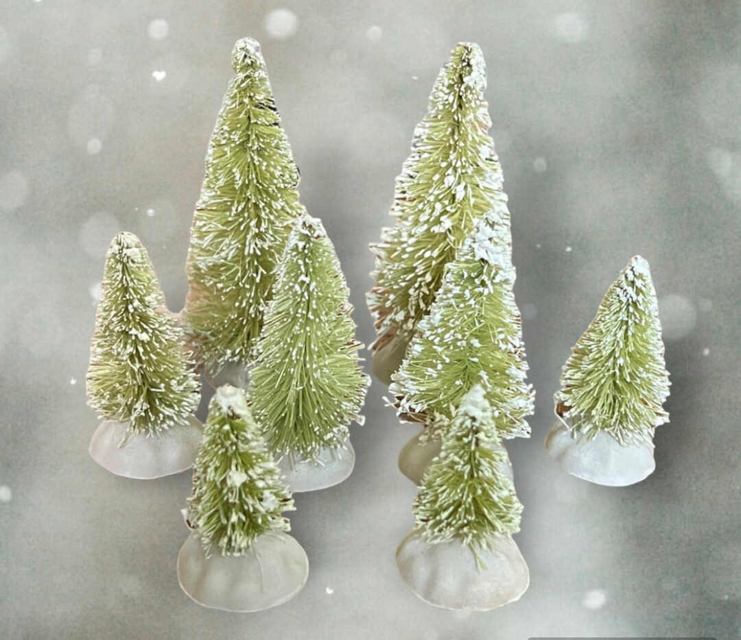 Miniature Sisal Bottle Brush Trees 8 Pc / Mini Sisal Tree Decor Set ...
