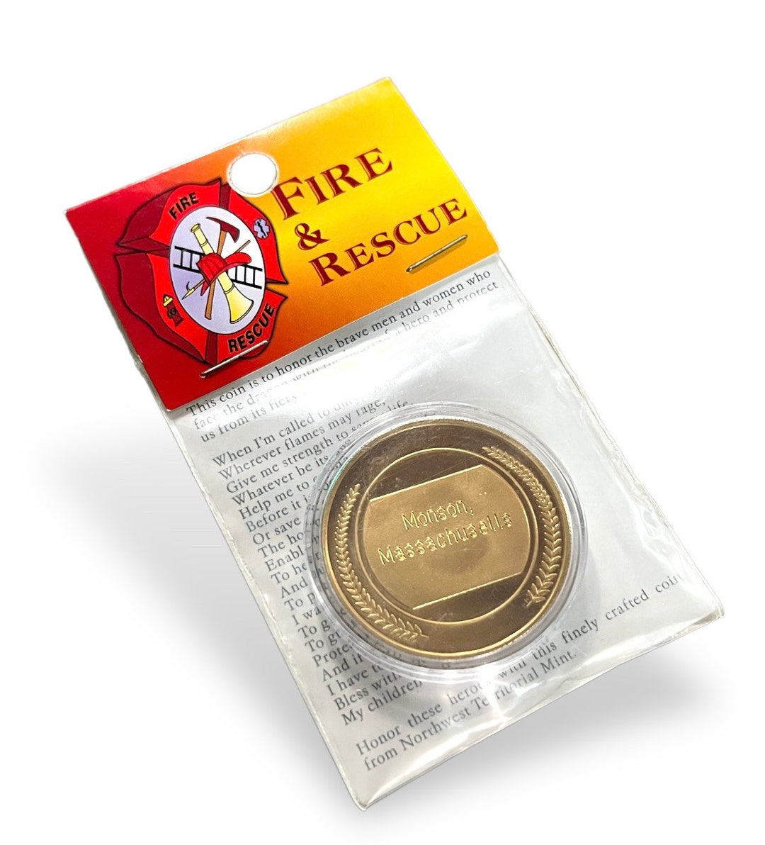 Monson Massachusetts Fire and Rescue Coin Token / Monson MA Fire and