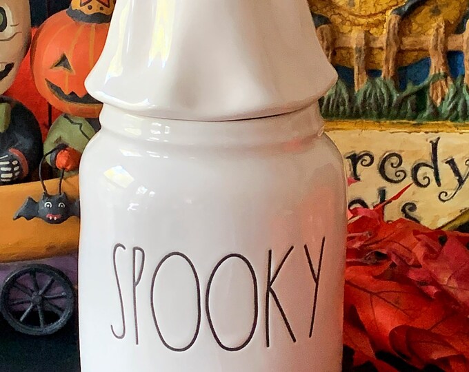 Rae Dunn Halloween SPOOKY Ghost Lidded Canister / New Rae Dunn Etsy