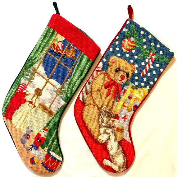 Wool Needlepoint 18 Christmas Stockings / Needlepoint | Etsy