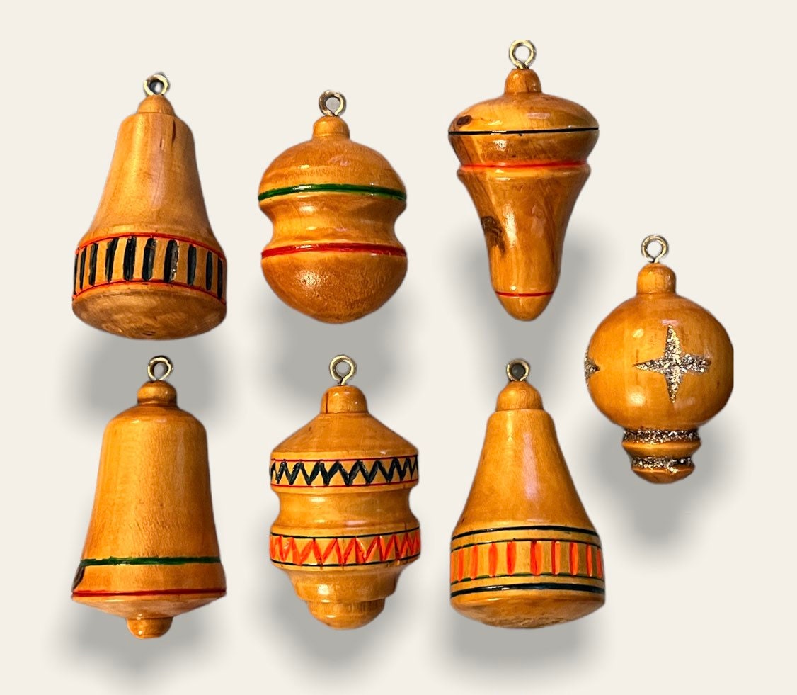 Wood turned christmas deals ornaments