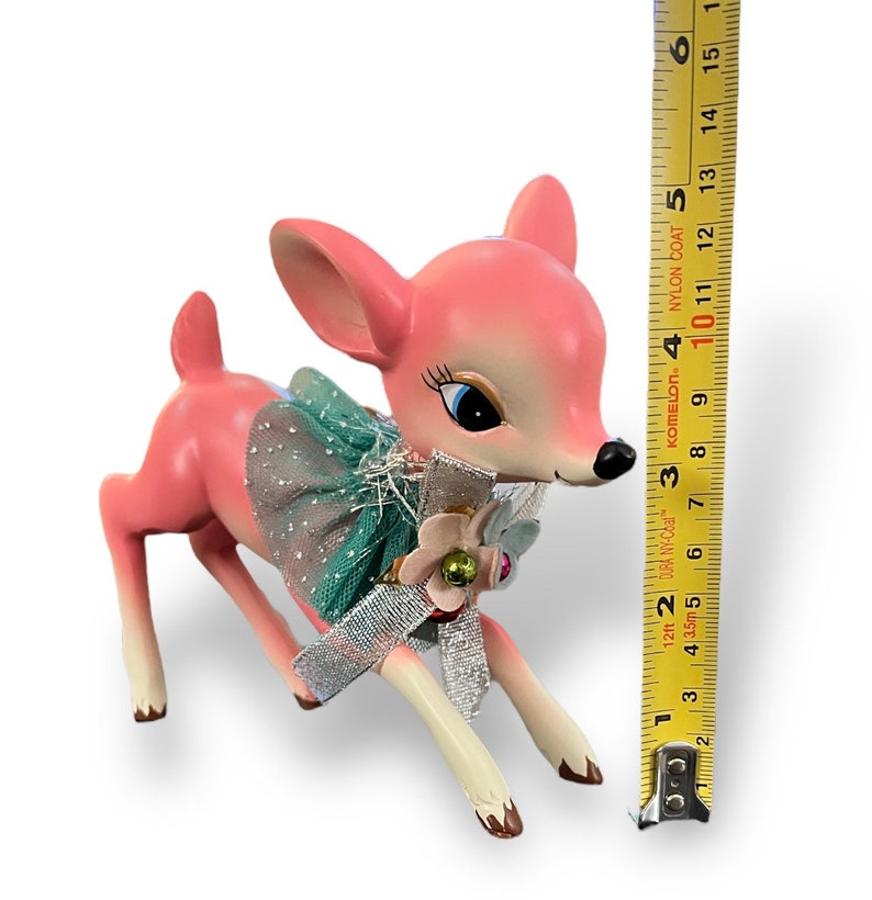 Retro Style Pink Resin Reindeer Figure/ Resin Pink Reindeer Etsy