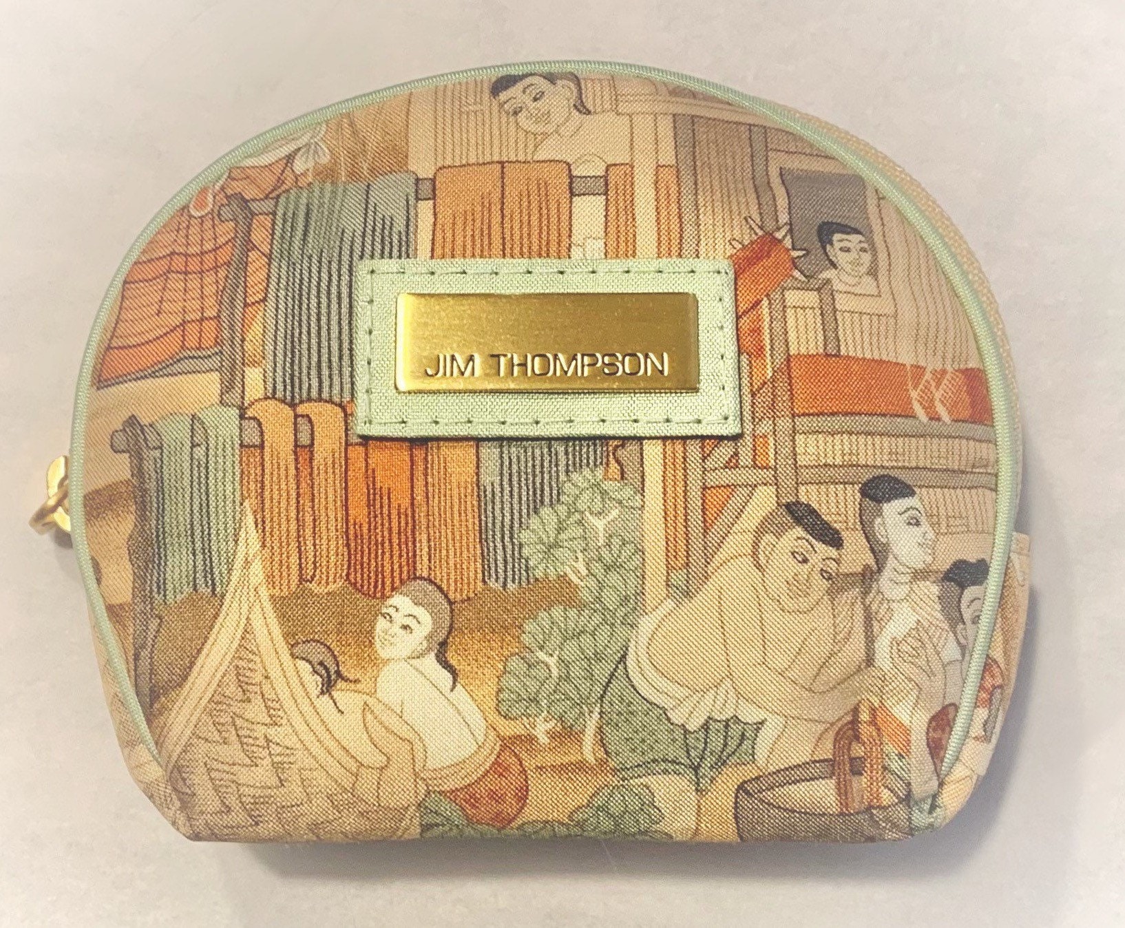 Jim Thompson Thai Silk Mint Green and Coral Coin Purse Designer Jim Thompson Thai Silk Coin Purse Jim Thompson Mini Thai Silk Etsy