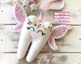 NEW Personalized Childrens Angel Fairy Wings Tooth Fairy Pillow with Back Pocket. Great gift idea