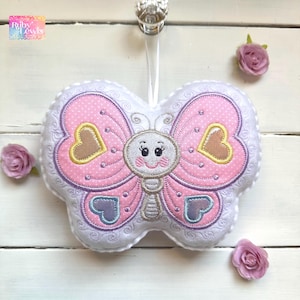 New! Personalized, Butterfly Tooth Fairy Pillow, with tooth and hearts, great gift idea girl or boy ~ 2 versions