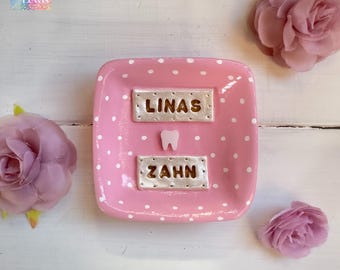 Personalized GERMAN Tooth Fairy Dish, Box, Holder, Choice of colours