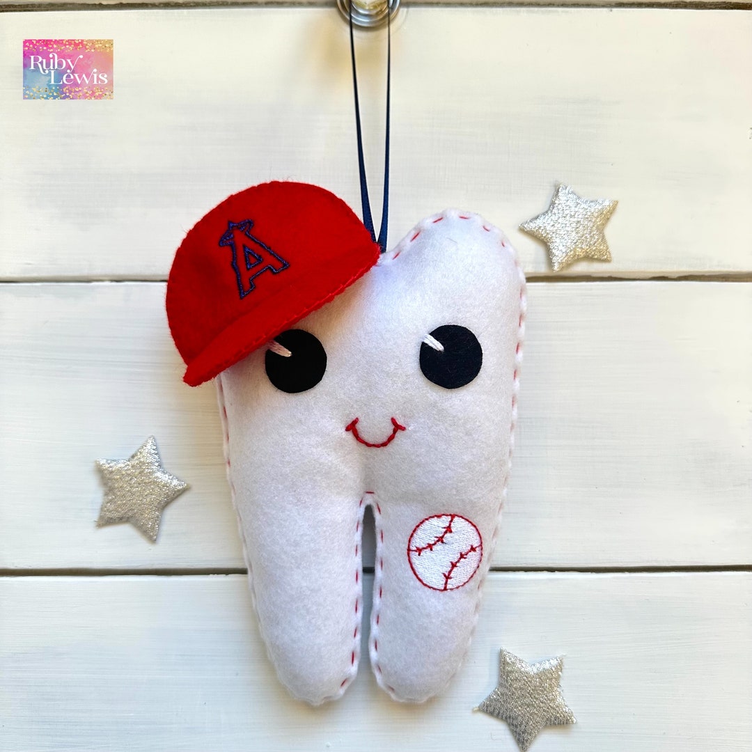 Tooth Baseball Personalized Tooth Fairy Pillow, Sports Themed Baseball Cap ...