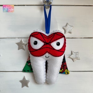 Personalized Boy or Girl Superhero Tooth Fairy Pillow with Character Cape, great gift idea!