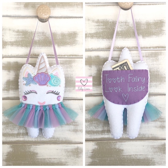 Girls Mermaid Cutie personalized tooth fairy pillow