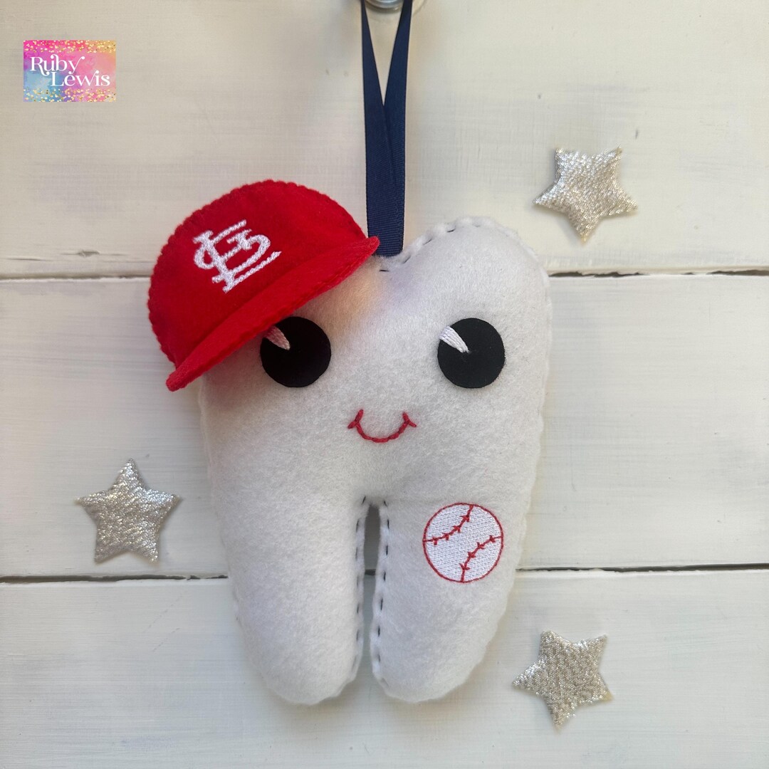 Tooth Baseball Personalized Tooth Fairy Pillow, Sports Themed Baseball Cap ...