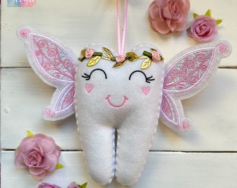 Personalized  Angel Fairy Wings Tooth Fairy Pillow with Back Pocket. Girl or Boy ~ Great gift idea