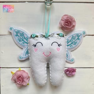 Personalized  Angel Fairy Wings Tooth Fairy Pillow with Back Pocket. Great gift idea ~ Girl or Boy
