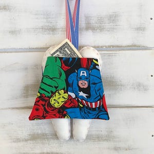 Personalized Boys Superhero Tooth Fairy Pillow , choose your design image 3