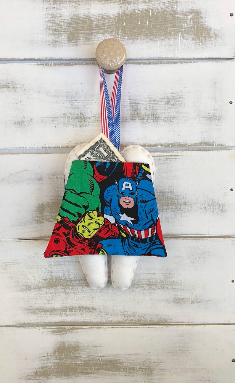 Personalized Boys Superhero Tooth Fairy Pillow , choose your design image 3