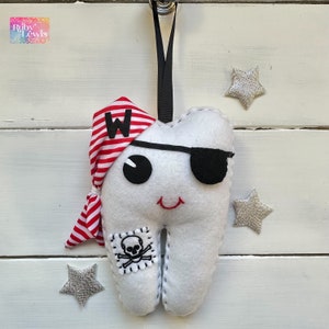 Coussin personnalisé fée des dents de pirate, pochette personnalisée, garçon ou fille