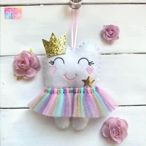 Personalized Tooth Fairy Pillow with tutu and new HEART Cheeks - girls tooth - boys tooth