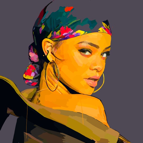 Original painting of popular Rihanna