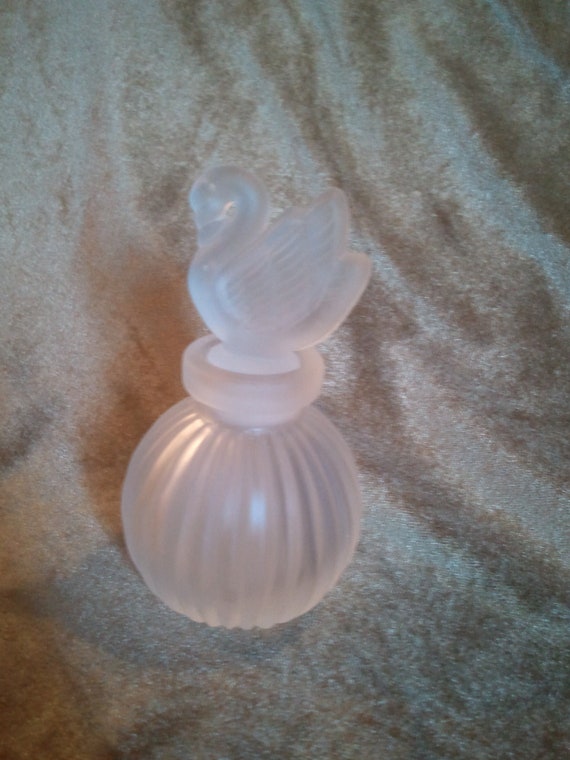 Frosted Glass Swan Perfume Bottle | Etsy Swan perfume bottle | Etsy