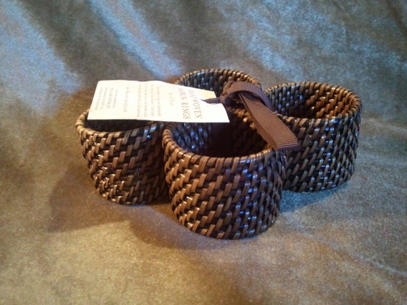 Set Of 4 Woven Napkin Rings From Williams Sonoma Etsy