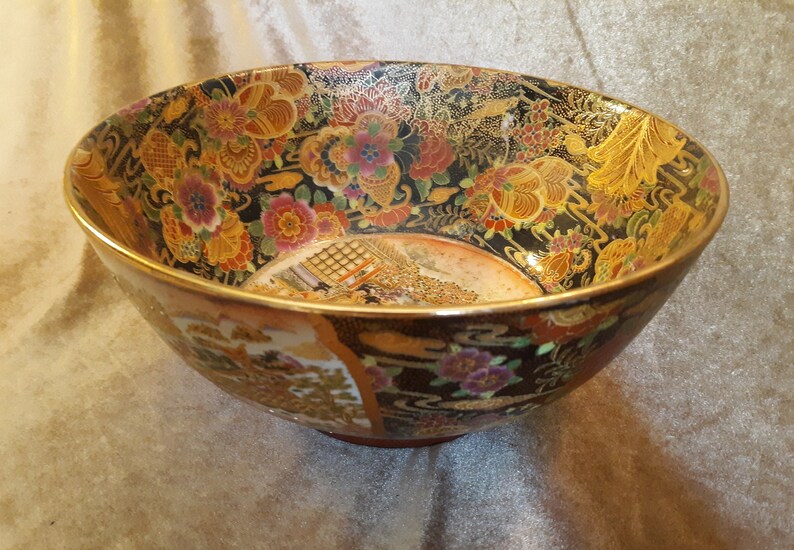 Large Royal Satsuma Bowl About 9 3/4 X 5 Etsy